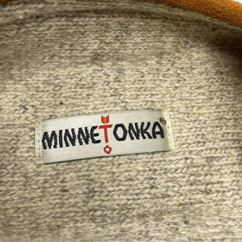 Minnetonka Mens Brown Suede Wool Lined Slipper Moccasins Size 9 - Picture 11 of 11